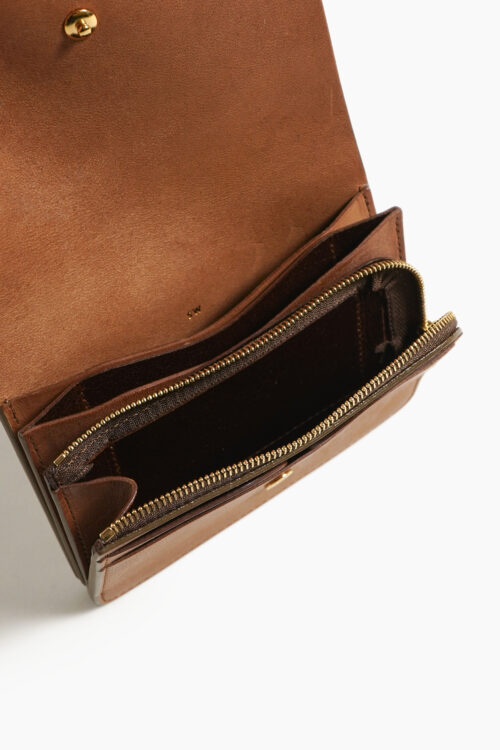 SHORT WALLET SERPENTINE  TAUPE × BROWN