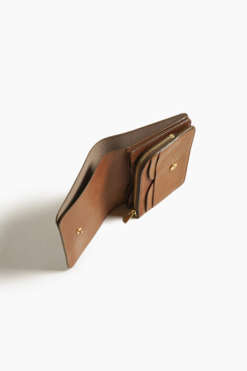 SHORT WALLET SERPENTINE  TAUPE × BROWN