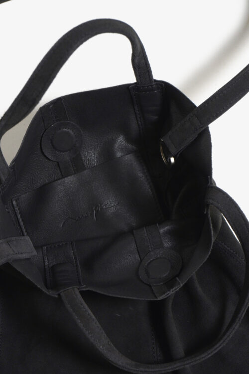 2WAY SMALL TOTE OIL SUEDE CHARCOAL