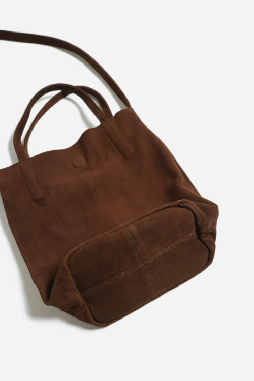 2WAY SMALL TOTE OIL SUEDE COFFEE BROWN
