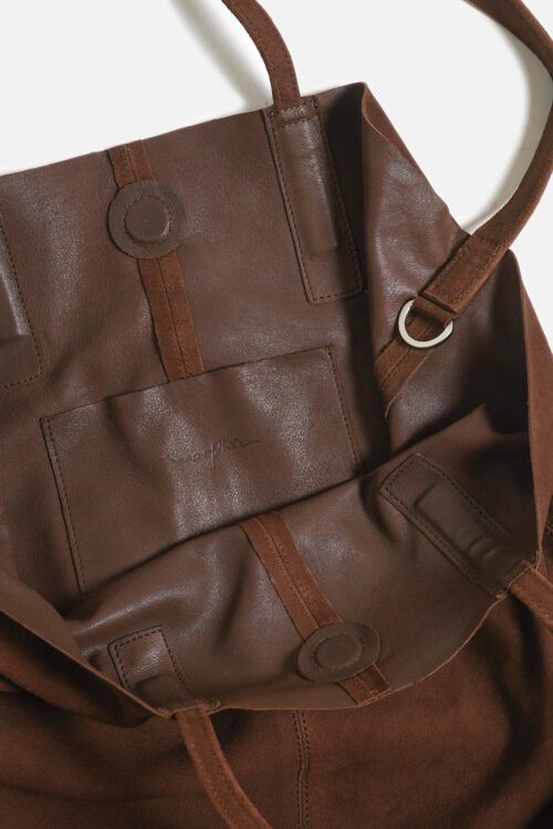 3WAY LARGE TOTE OIL SUEDE COFFEE BROWN