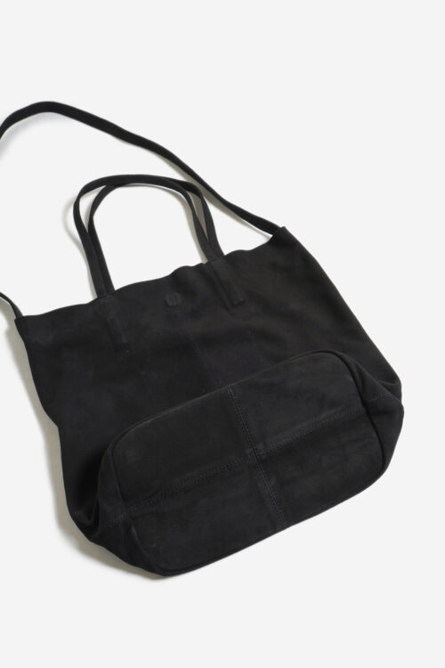 3WAY MEDIUM TOTE OIL SUEDE CHARCOAL