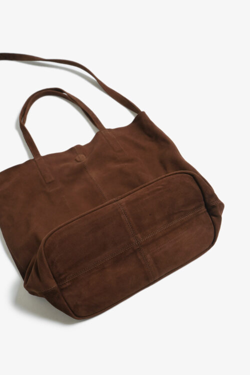 3WAY MEDIUM TOTE OIL SUEDE COFFEE BROWN