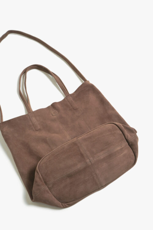3WAY MEDIUM TOTE OIL SUEDE ELEPHANT