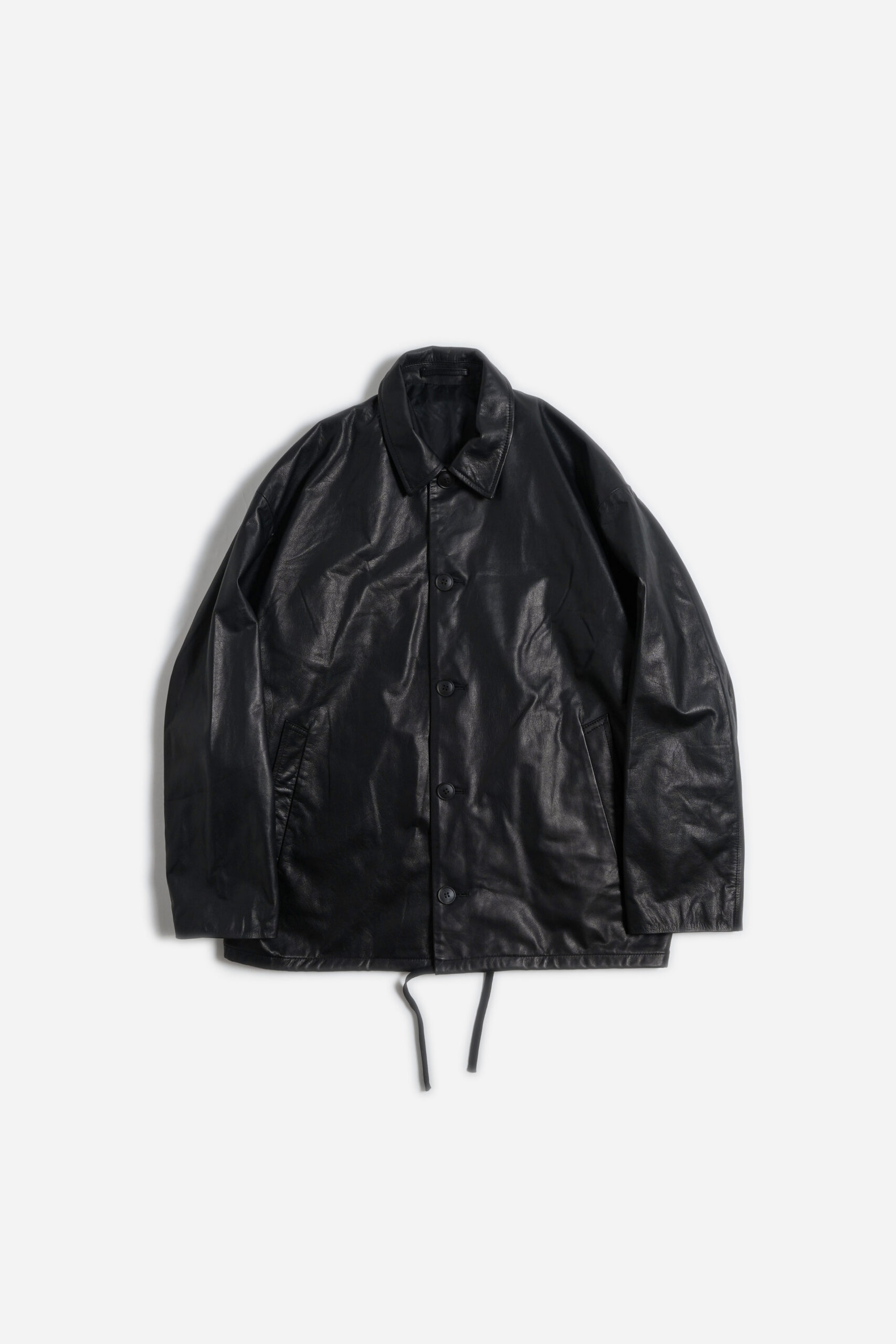 COACH JACKET - FULL GRAIN LEATHER - BLACK