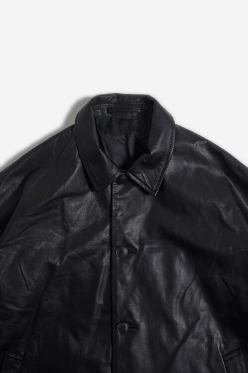 COACH JACKET - FULL GRAIN LEATHER - BLACK