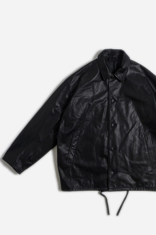 COACH JACKET - FULL GRAIN LEATHER - BLACK