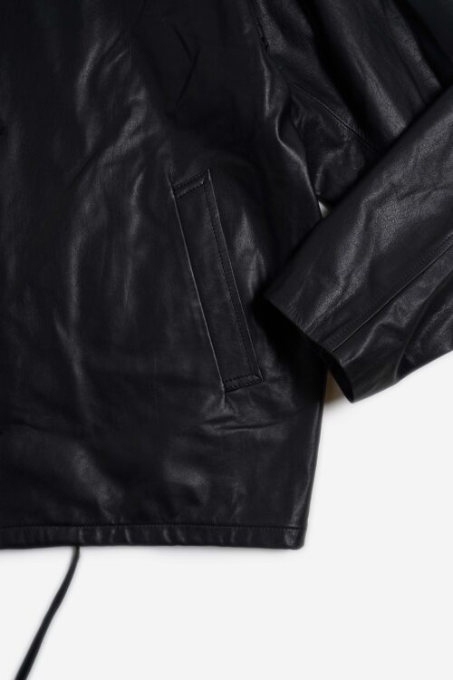 COACH JACKET - FULL GRAIN LEATHER - BLACK