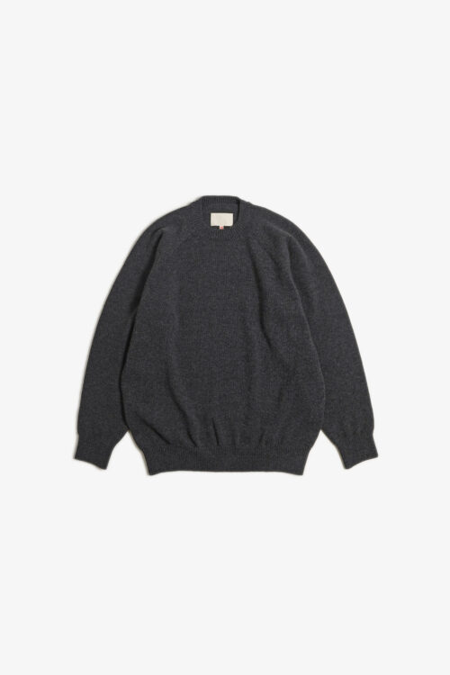 RAGLAN CREW NECK KNIT CHARCOAL GRAY