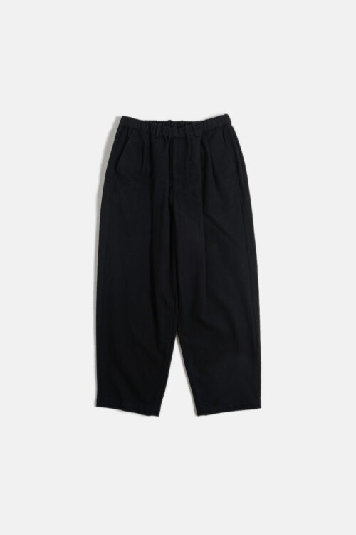 DOUBLE PLEATED WIDE EASY PANTS - SILK × COTTON BRUSHED FLANNEL -