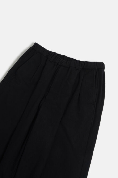 DOUBLE PLEATED WIDE EASY PANTS - SILK × COTTON BRUSHED FLANNEL -