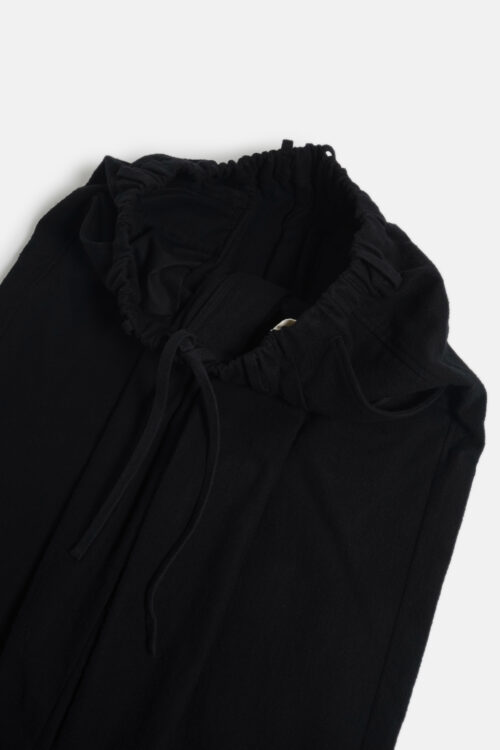 DOUBLE PLEATED WIDE EASY PANTS - SILK × COTTON BRUSHED FLANNEL -