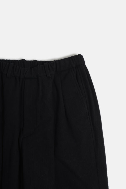 DOUBLE PLEATED WIDE EASY PANTS - SILK × COTTON BRUSHED FLANNEL -