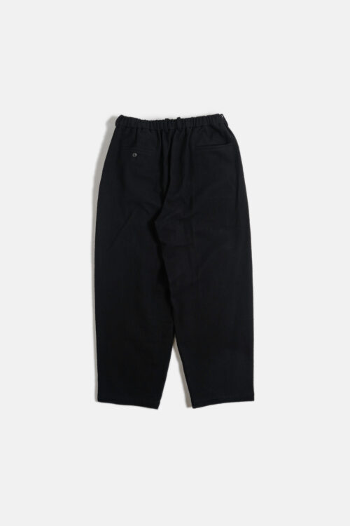 DOUBLE PLEATED WIDE EASY PANTS - SILK × COTTON BRUSHED FLANNEL -