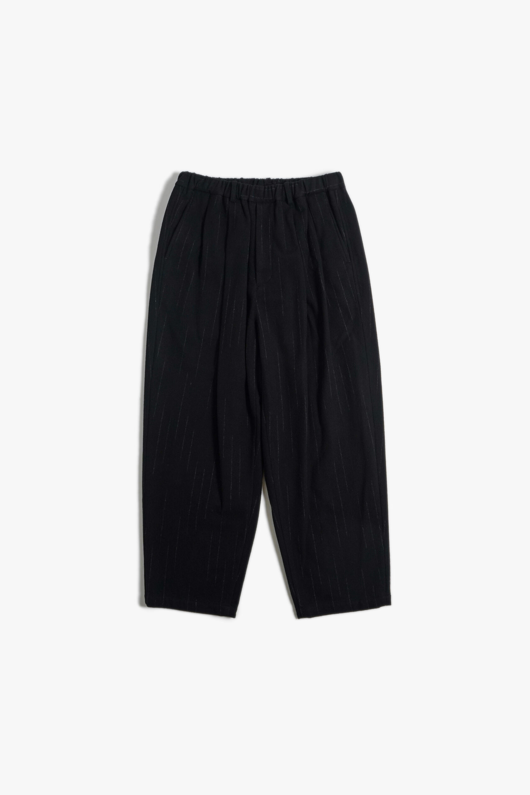 DOUBLE PLEATED WIDE EASY PANTS - KASURI STRIPE - 