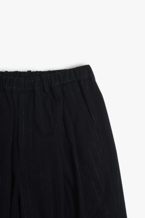 DOUBLE PLEATED WIDE EASY PANTS - KASURI STRIPE - 
