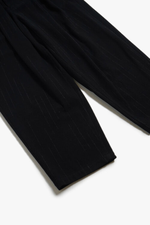 DOUBLE PLEATED WIDE EASY PANTS - KASURI STRIPE - 