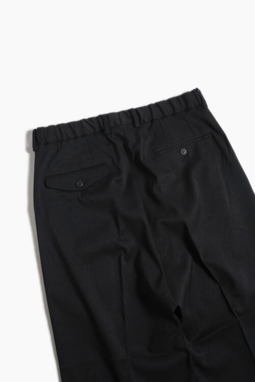 DOUBLE PLEATED TROUSERS - RECYCLE YARN - BLACK