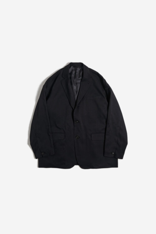 DROPPED SHOULDER JACKET - RECYCLE YARN - BLACK
