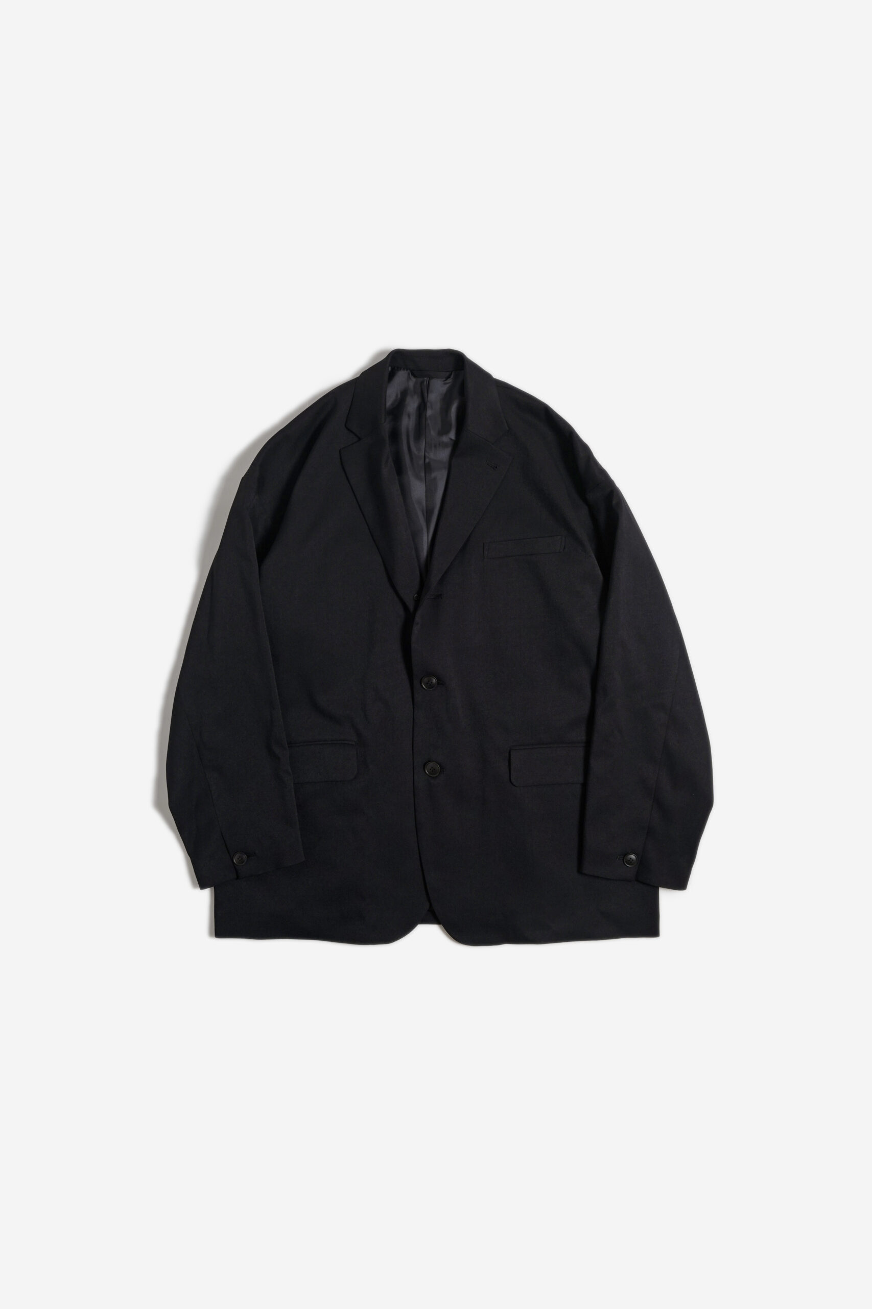 DROPPED SHOULDER JACKET - RECYCLE YARN - BLACK