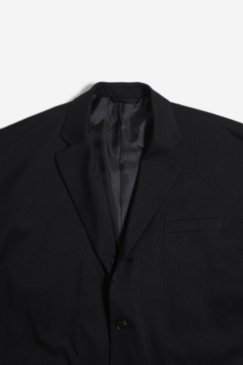 DROPPED SHOULDER JACKET - RECYCLE YARN - BLACK