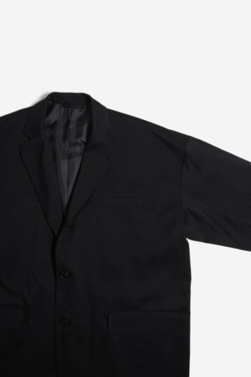 DROPPED SHOULDER JACKET - RECYCLE YARN - BLACK