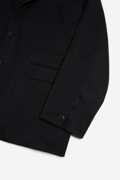 DROPPED SHOULDER JACKET - RECYCLE YARN - BLACK