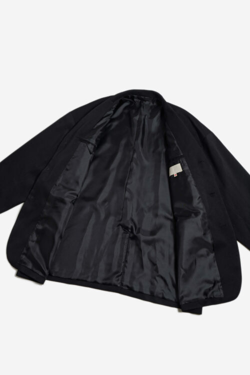 DROPPED SHOULDER JACKET - RECYCLE YARN - BLACK