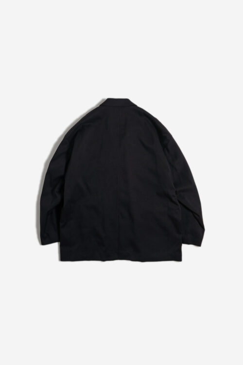 DROPPED SHOULDER JACKET - RECYCLE YARN - BLACK