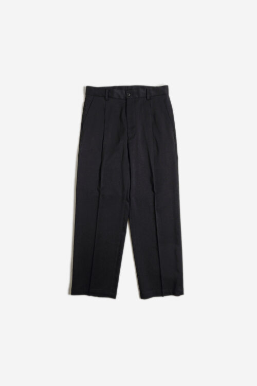 ONE PLEATED TROUSERS - RECYCLE YARN - BLACK