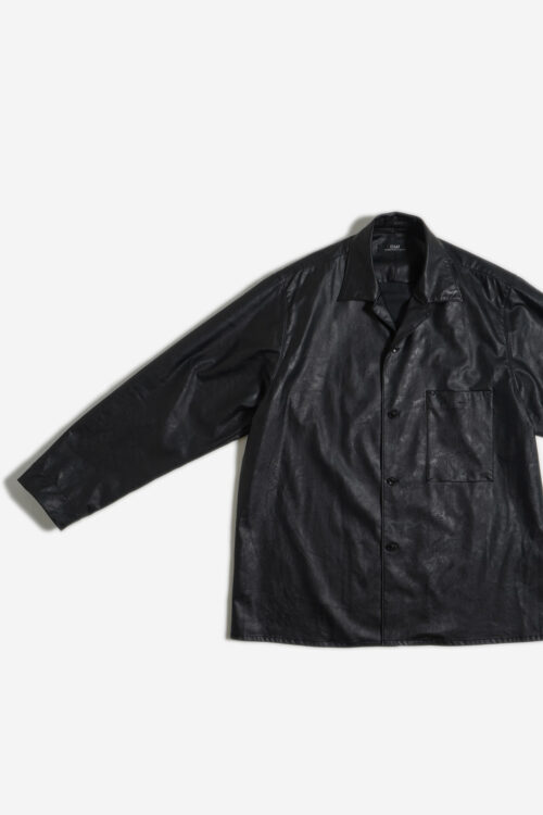 SHADOW BLACK OPEN COLLAR SHIRT