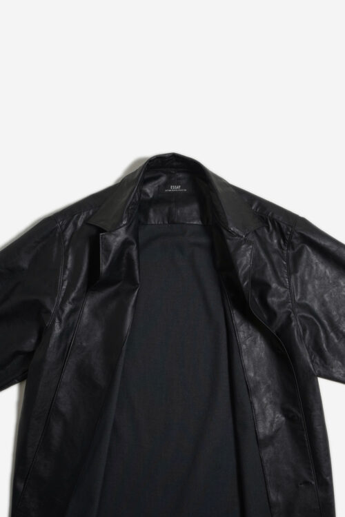 SHADOW BLACK OPEN COLLAR SHIRT