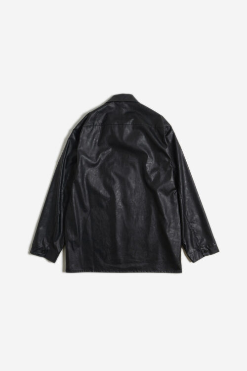 SHADOW BLACK OPEN COLLAR SHIRT