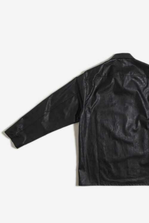 SHADOW BLACK OPEN COLLAR SHIRT