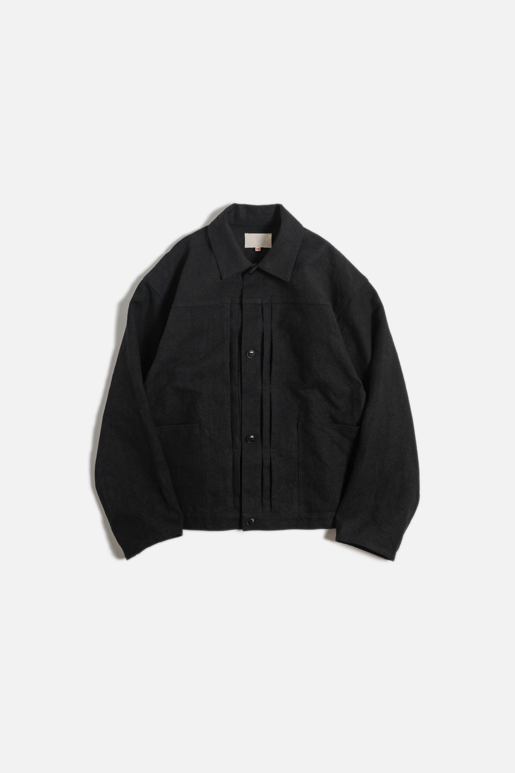 PLEATS JACKET - MAX HIGH COUNT HEMP - BLACK