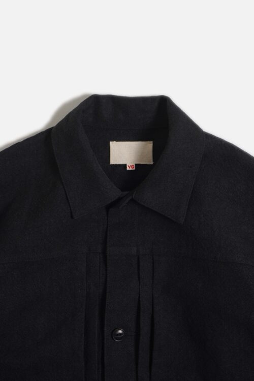 PLEATS JACKET - MAX HIGH COUNT HEMP - BLACK