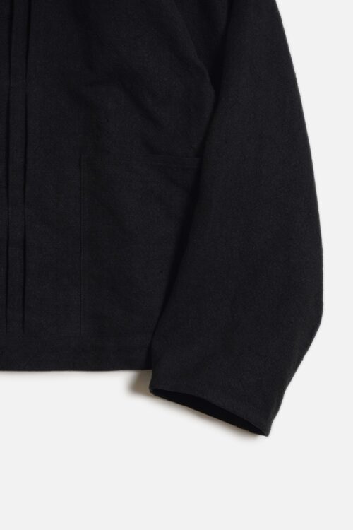 PLEATS JACKET - MAX HIGH COUNT HEMP - BLACK