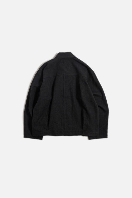 PLEATS JACKET - MAX HIGH COUNT HEMP - BLACK