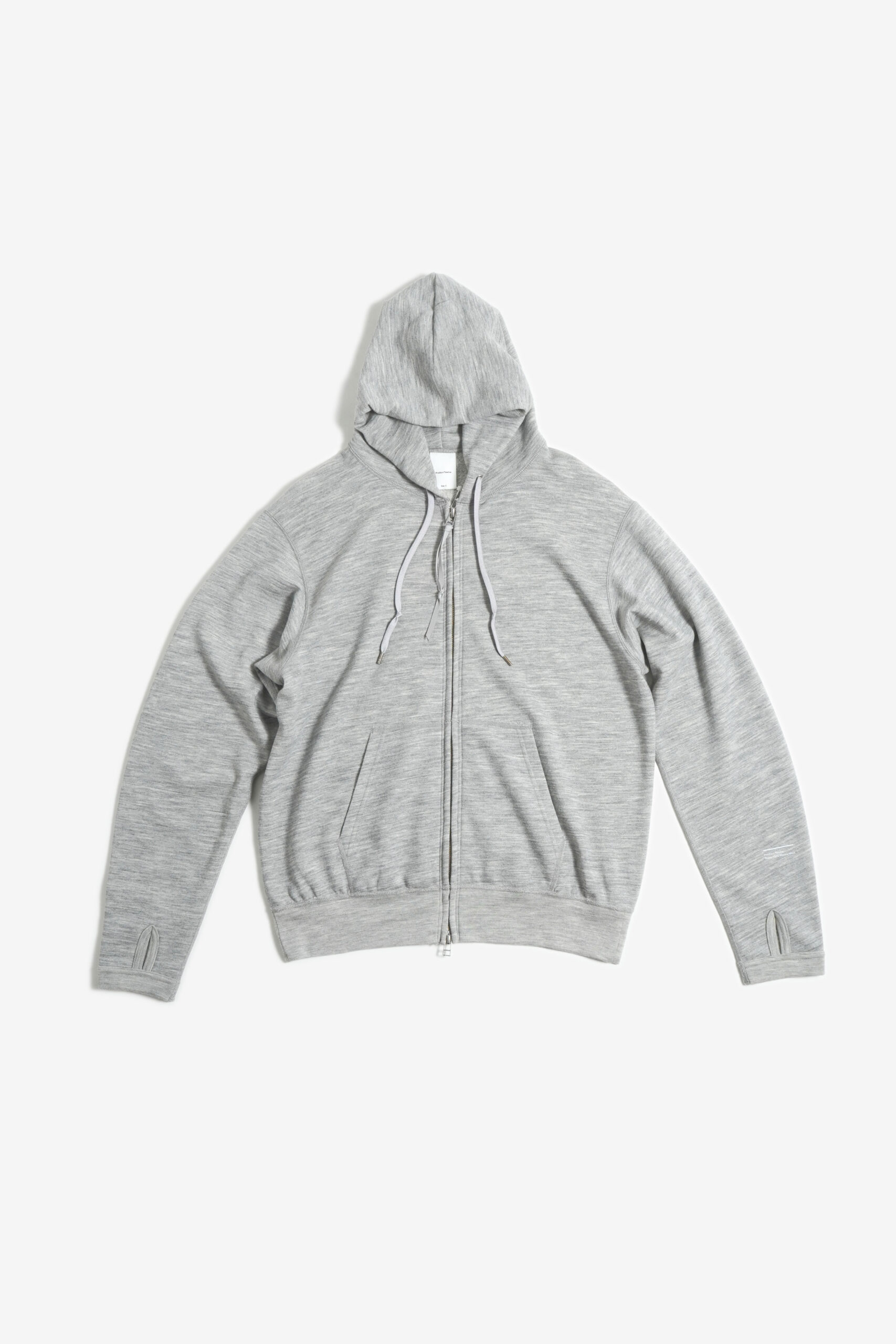 SUPER 130'S MELINO WOOL ZIP UP PARKA GREY
