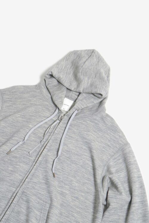 SUPER 130'S MELINO WOOL ZIP UP PARKA GREY