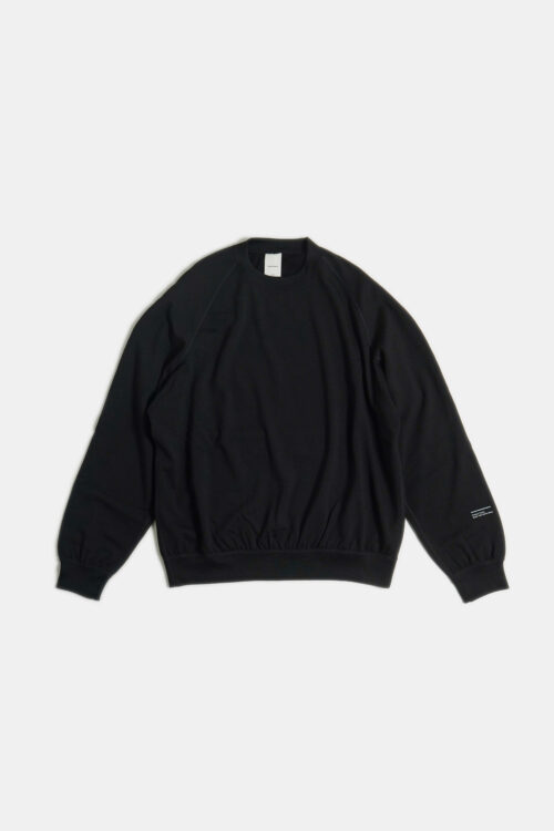 SUPER 140'S MELINO WOOL CREW NECK SWEAT BLACK