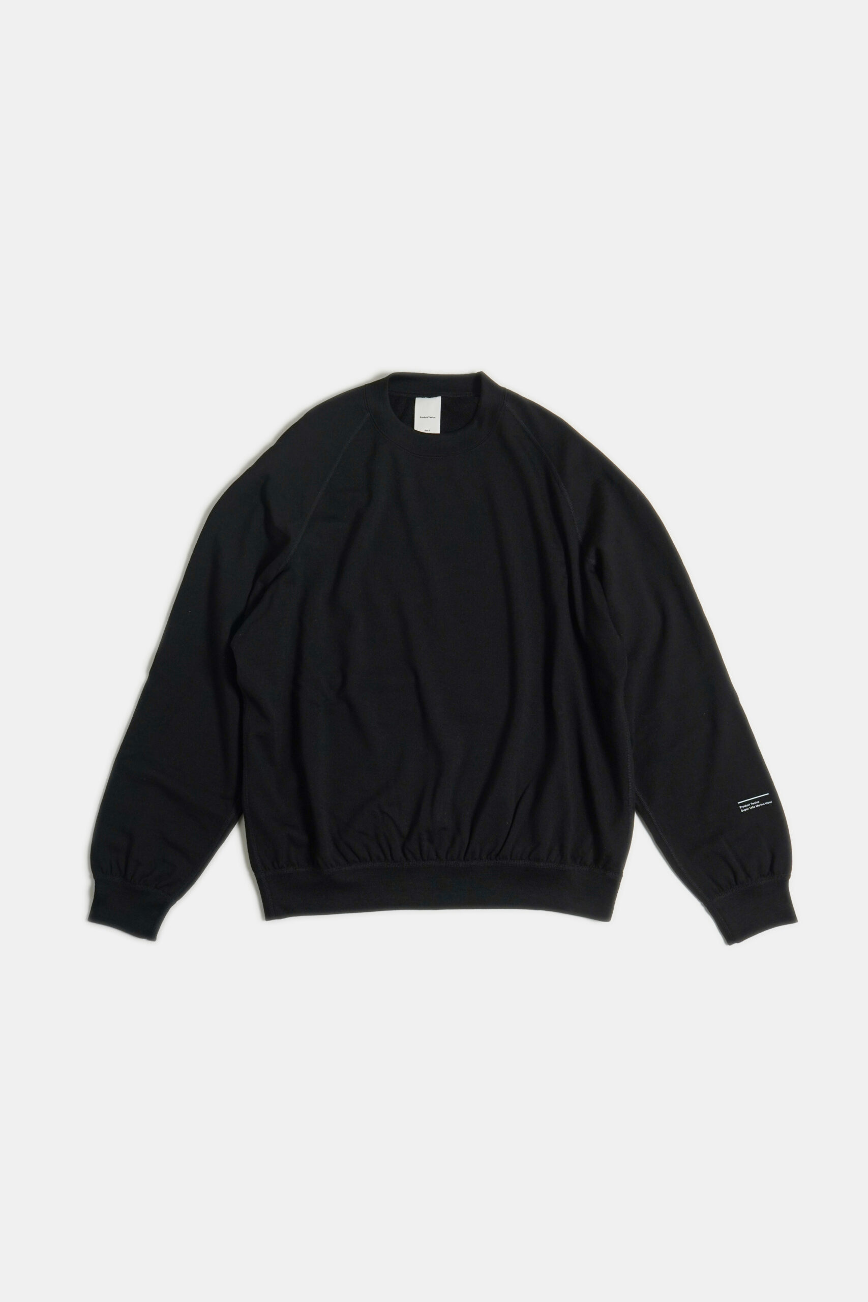 SUPER 140'S MELINO WOOL CREW NECK SWEAT BLACK