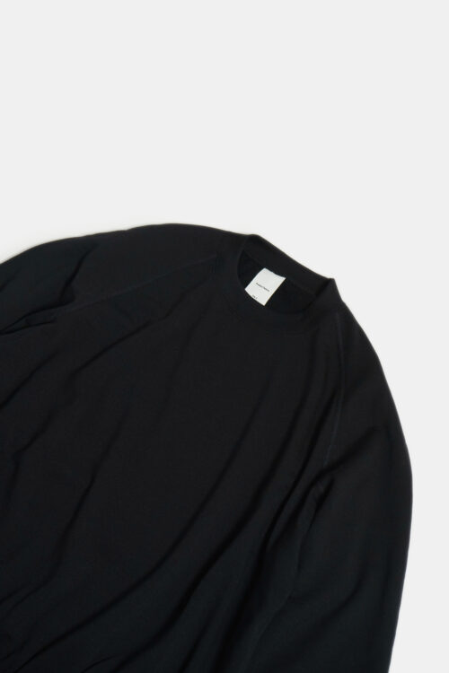 SUPER 140'S MELINO WOOL CREW NECK SWEAT BLACK