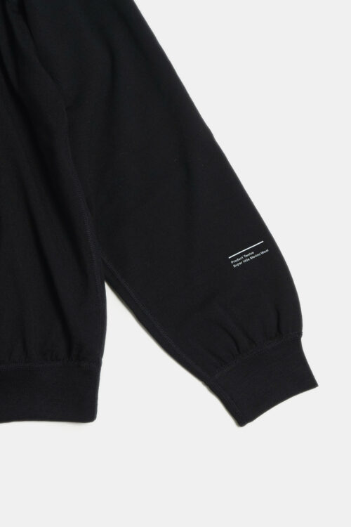 SUPER 140'S MELINO WOOL CREW NECK SWEAT BLACK