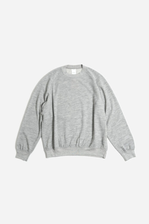 SUPER 130'S MELINO WOOL CREW NECK SWEAT GREY