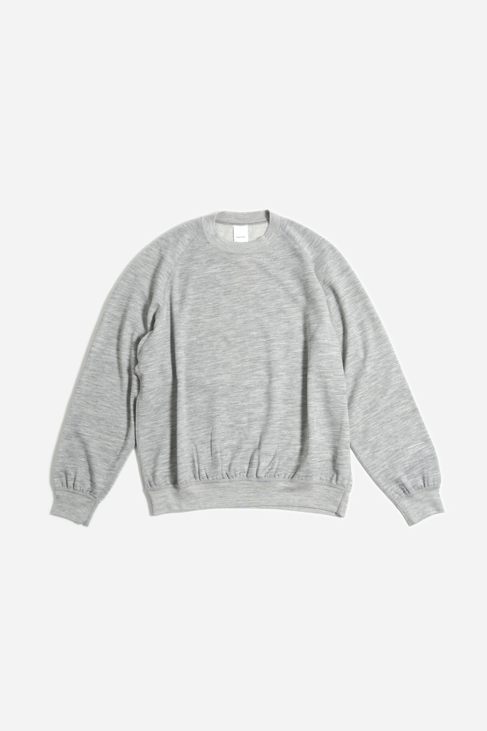 SUPER 130'S MELINO WOOL CREW NECK SWEAT GREY