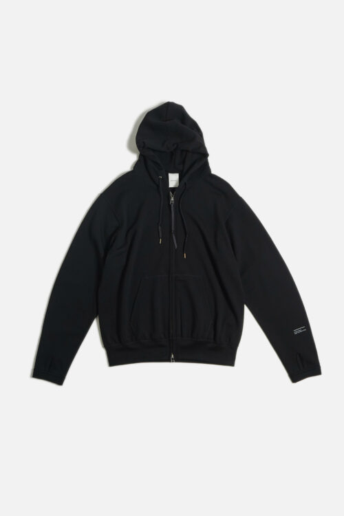 SUPER 140'S MELINO WOOL ZIP UP PARKA BLACK