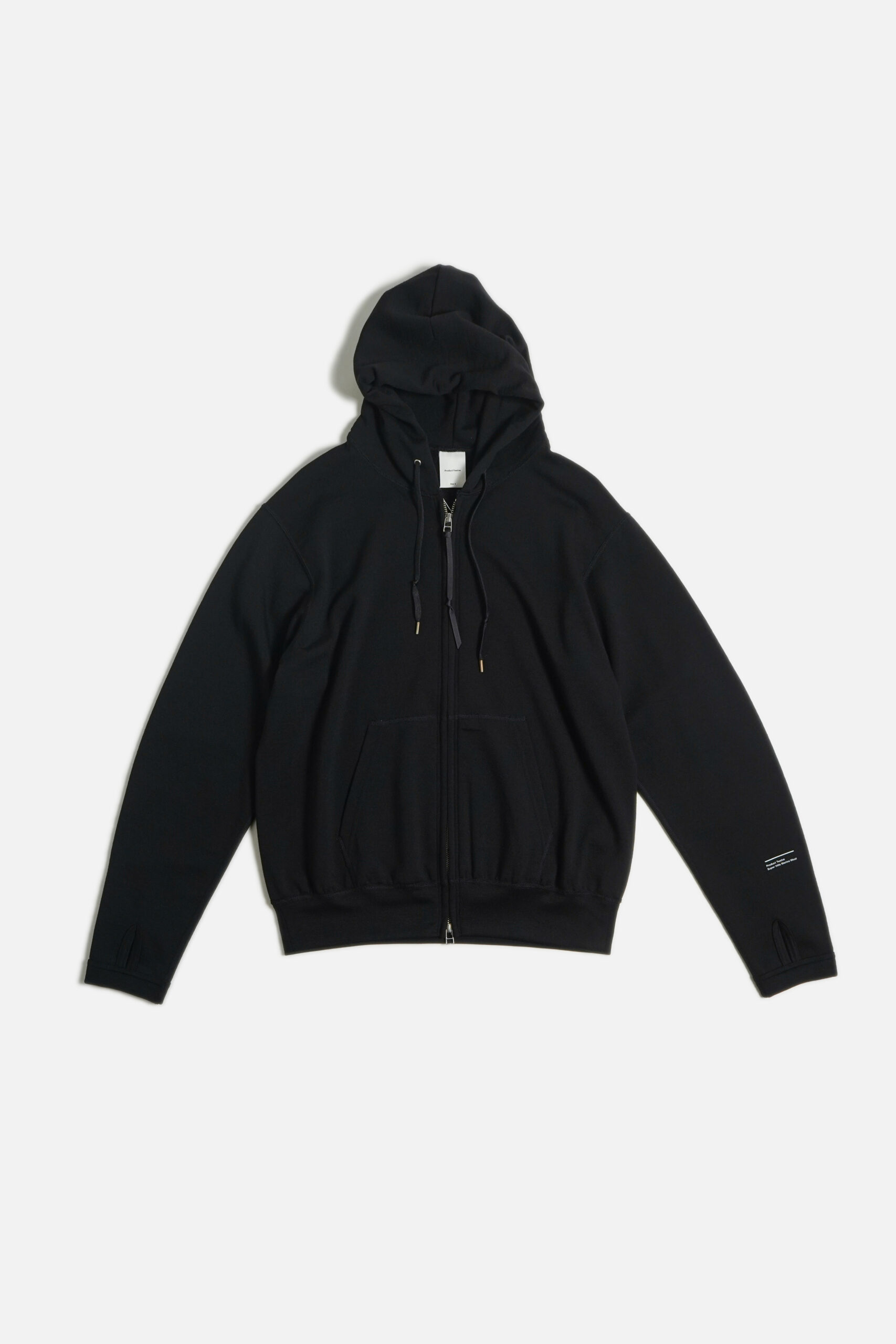SUPER 140'S MELINO WOOL ZIP UP PARKA BLACK