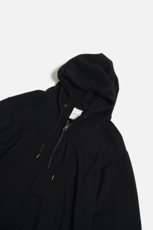 SUPER 140'S MELINO WOOL ZIP UP PARKA BLACK