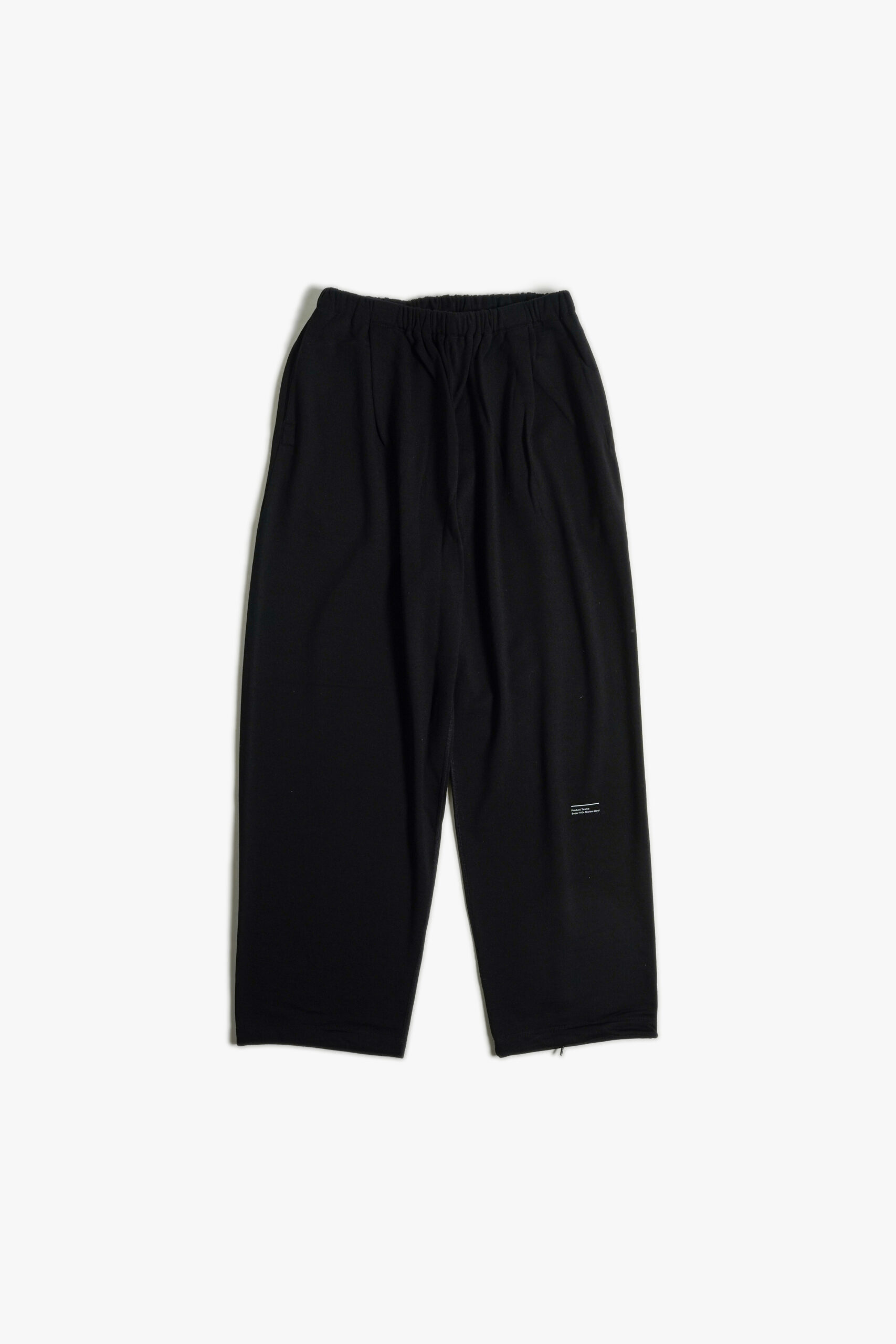SUPER 140'S MELINO WOOL SWEAT PANTS BLACK